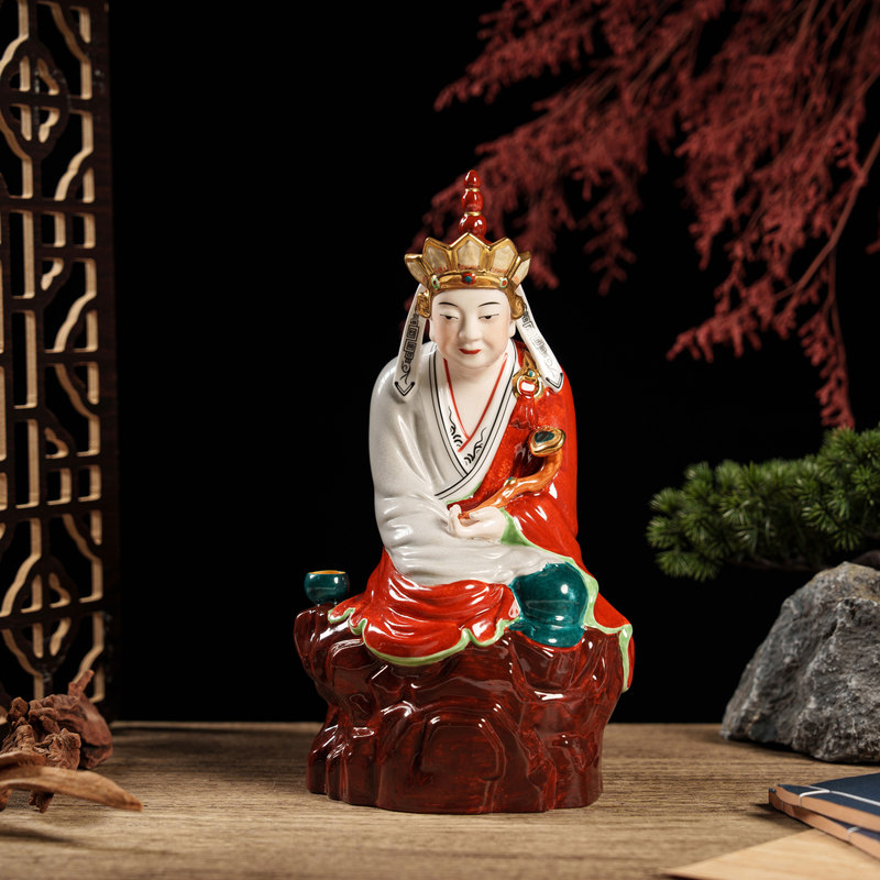 Jingdezhen Ceramic Silent Buddha Sculpture Ornaments, Official Museum Peripheral Cultural and Creative Crafts, Meditating Arhat Buddha Statue
