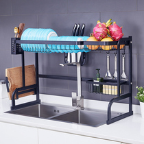 Stainless steel sink drain rack dishwashing pool Bowl Rack Kitchen Shelving Pool Bowl chopstick shelving Shelf Black