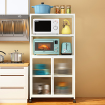 Kitchen Lockers With Door Shelving floor Multilayer Multi-functional containing Sauces Cabinet Bowls Chopstick Pan Racks