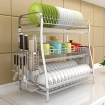 304 Stainless Steel Drain Bowl Rack Kitchen Shelve Bowl Tray Containing Drain Bowls water filtration bowls Chopsticks Rack Bowls and sauces