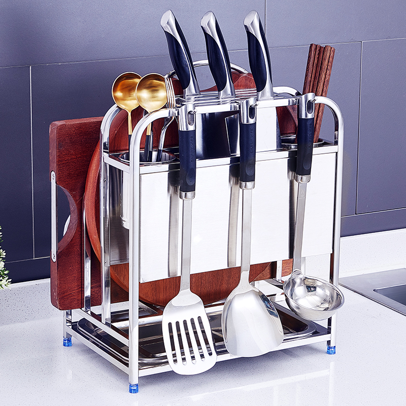 304 stainless steel multifunction kitchen shelving supplies knife tool chopping cutter chopping frame chopsticks to contain household