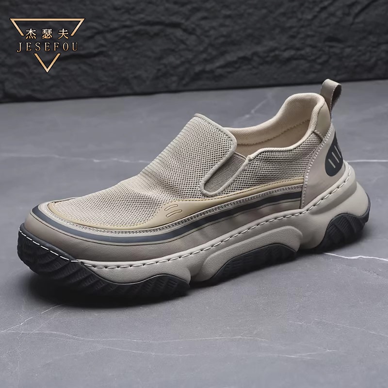 Jessef High-End Luxury Brand Men's Shoes 2026 Slip-On Lightweight Thick-Soled Breathable Mesh Fashion Casual Shoes Jessef High-End Luxury Brand Men's Shoes 2026 Slip-On Lightweight Thick-Soled Breathable Mesh Fashion Casual Shoes