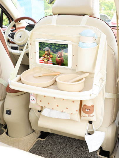 Car Seat Back Storage Bag Hanging Bag Car Interior Rear Seat Organizer Dining Table Car Multifunctional Seat Back Storage Bag