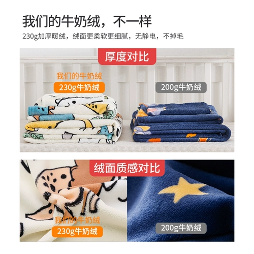 Зимний детский коралловый двусторонний пододеяльник для детского сада, увеличенная толщина