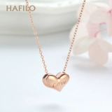 Золотое ожерелье, подвеска в форме сердца, цепочка до ключиц, золото 750 пробы, розовое золото