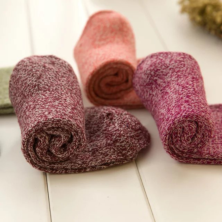 Đống tất nữ mùa đông cộng với nhung dày mùa thu và mùa đông ấm áp lông thỏ lông len ống cotton vớ nữ vớ vớ nữ