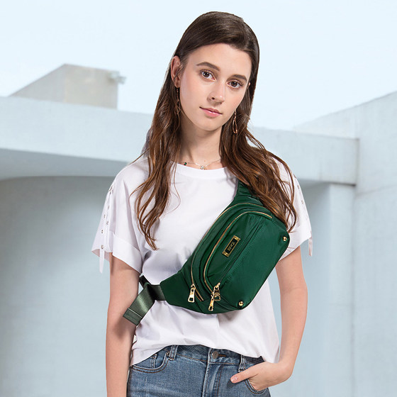 Multi-layer waist bag women's 2024 new Oxford cloth crossbody bag sports chest bag fashion mobile phone bag shoulder small bag summer