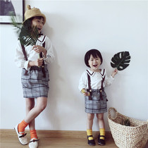 Girl autumn dress with two-piece set 2020 New Tide 4-year-old children 3 academic style plaid dress dress