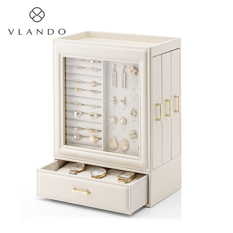 VLANDO Cronyandora 23 Accessories Box Earrings Necklace Bracelet Bracelet Hand Ornament Containing Box Large Capacity New Year Gift-Taobao