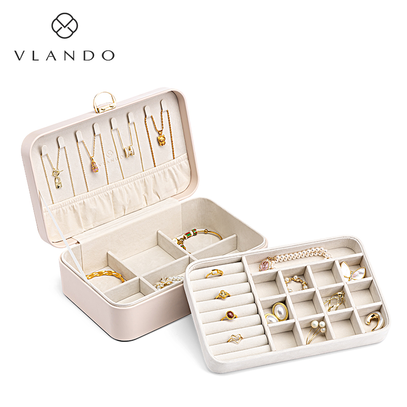 VLANDO cronyism first decoration case with lock necklace earrings ornament containing box New Year gifts-Taobao