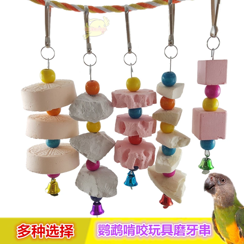 Parrot nibble đồ chơi mol mol bổ sung canxi đá mài Thiết bị Xuanfeng vàng mặt trời chim lồng đồ ăn nhẹ cung cấp xương mực - Chim & Chăm sóc chim Supplies