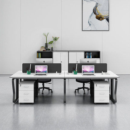 Foshan staff desk card position employee position office table and chair iron frame combination simple and modern 4 6 card seats