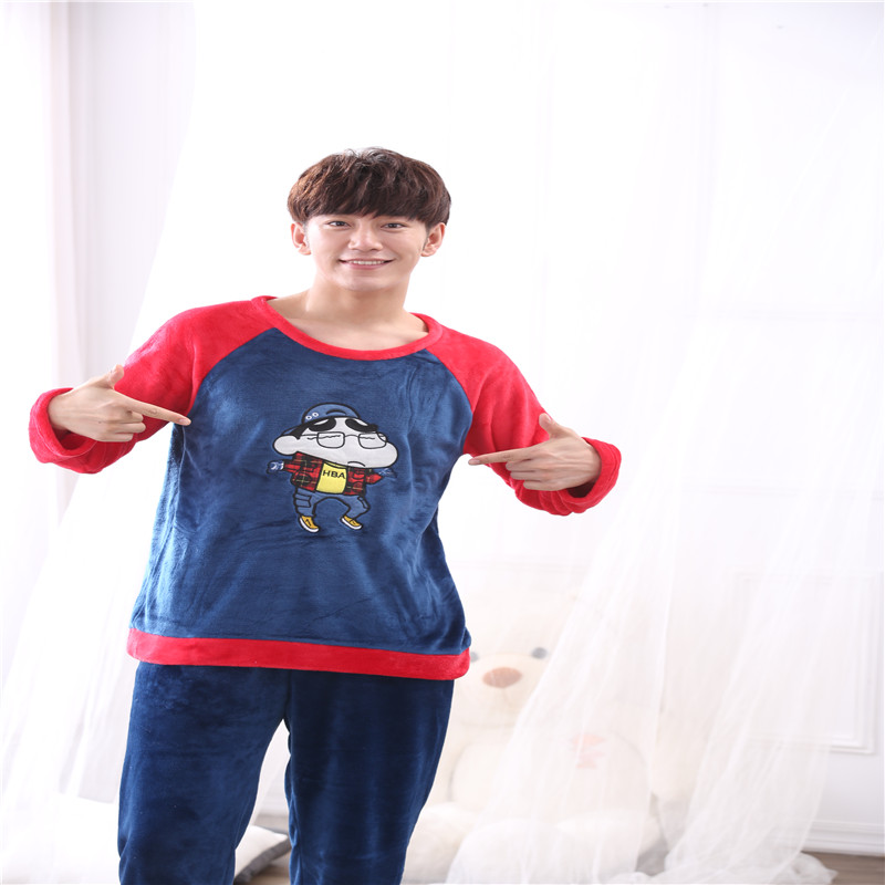 Bộ đồ ngủ flannel dành cho cha mẹ và trẻ em dày lên mùa thu và mùa đông cộng với phân bón để tăng lông cừu san hô cho bé trai và bé gái lớn và dịch vụ trẻ em tại nhà bộ gia đình mùa hè