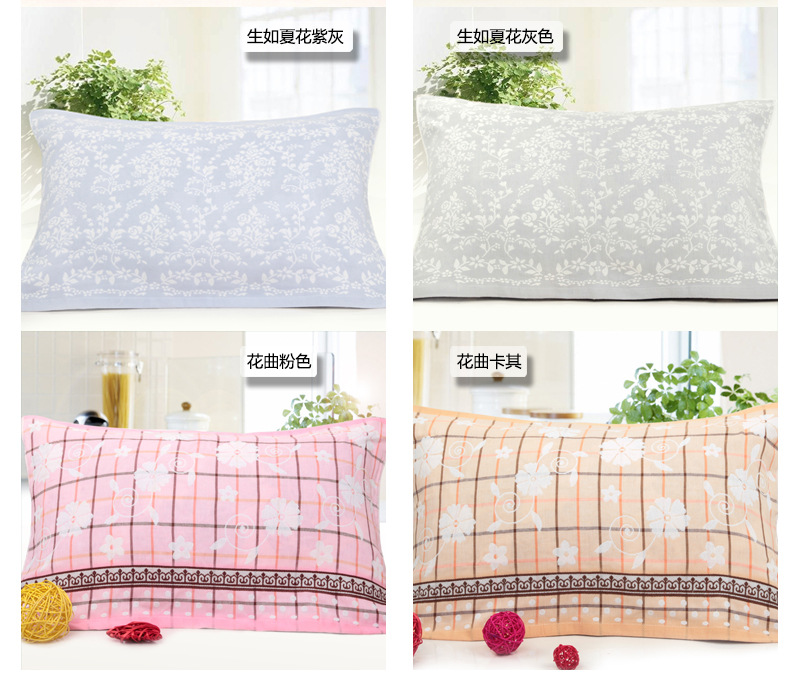 JLY cotton gối đôi gạc làm mới thoáng khí đôi gối khăn đơn người vỏ ga gối