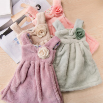 Korean cute princess skirt towel small clothes thick hanging absorbent coral velvet handkerchief rag cloth towel