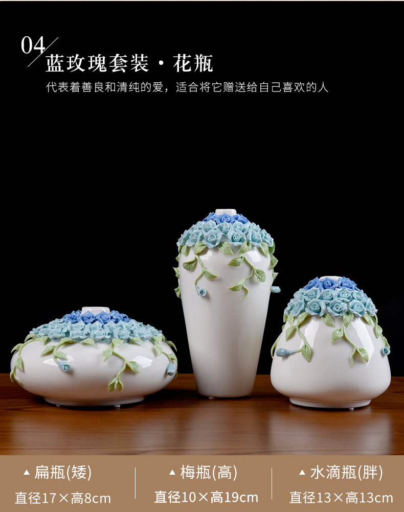 The east mud new Chinese ceramics are dried flowers wine home furnishing articles Chinese wind sitting room vase decoration