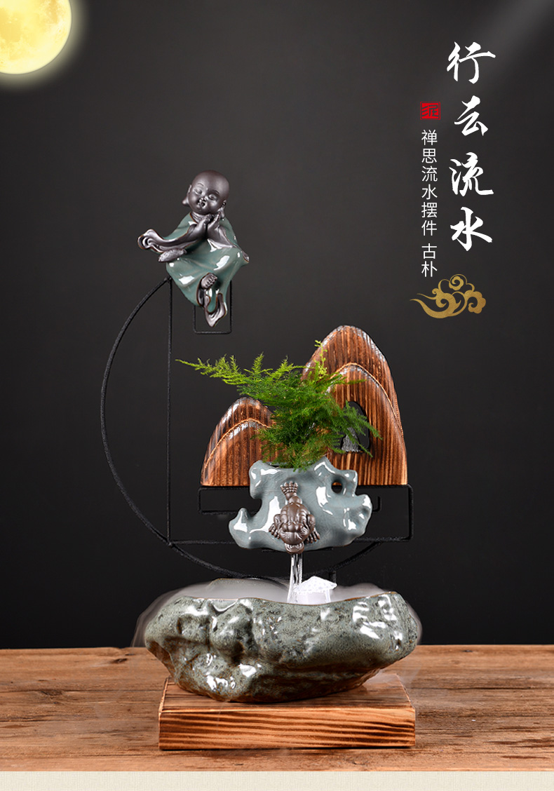 East clay ceramic water furnishing articles home desktop sitting room TV ark, feng shui humidifying water decorations