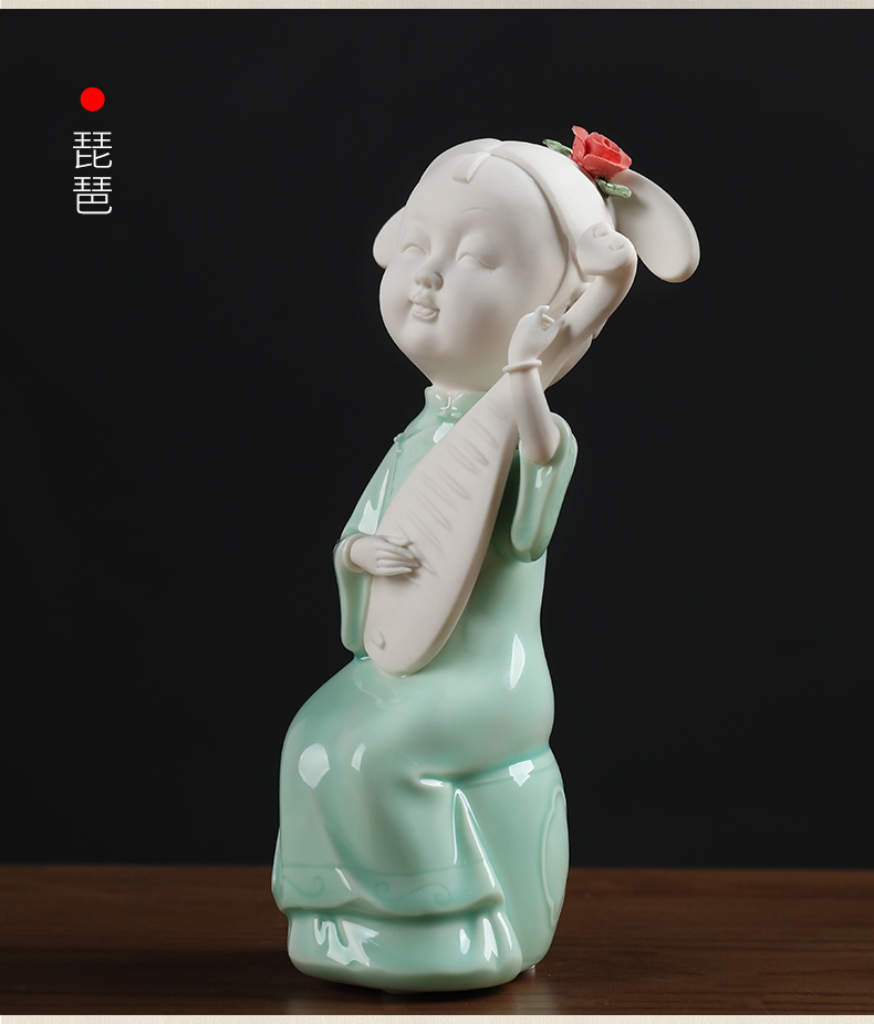 Oriental ancient clay ceramic beauty characters furnishing articles wine rich ancient frame/classical Chinese style living room style ladies