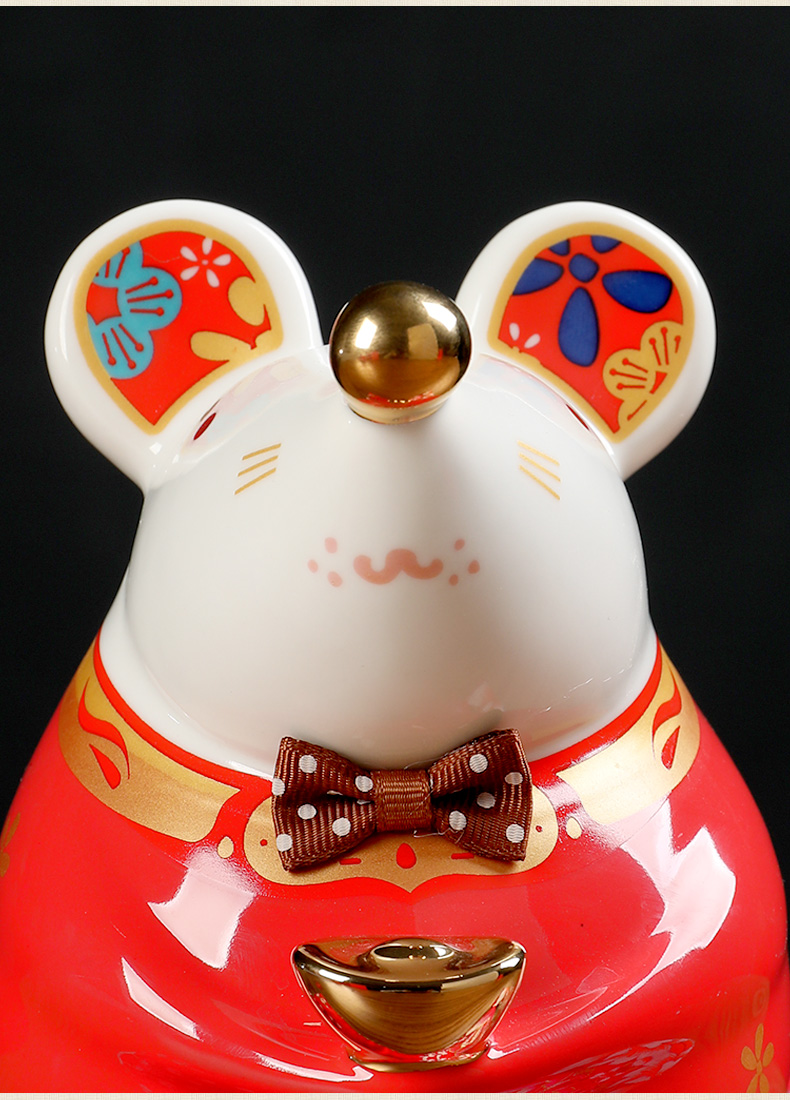 Oriental soil creative ceramic mice furnishing articles rat only into the piggy bank money box/eight party to gain