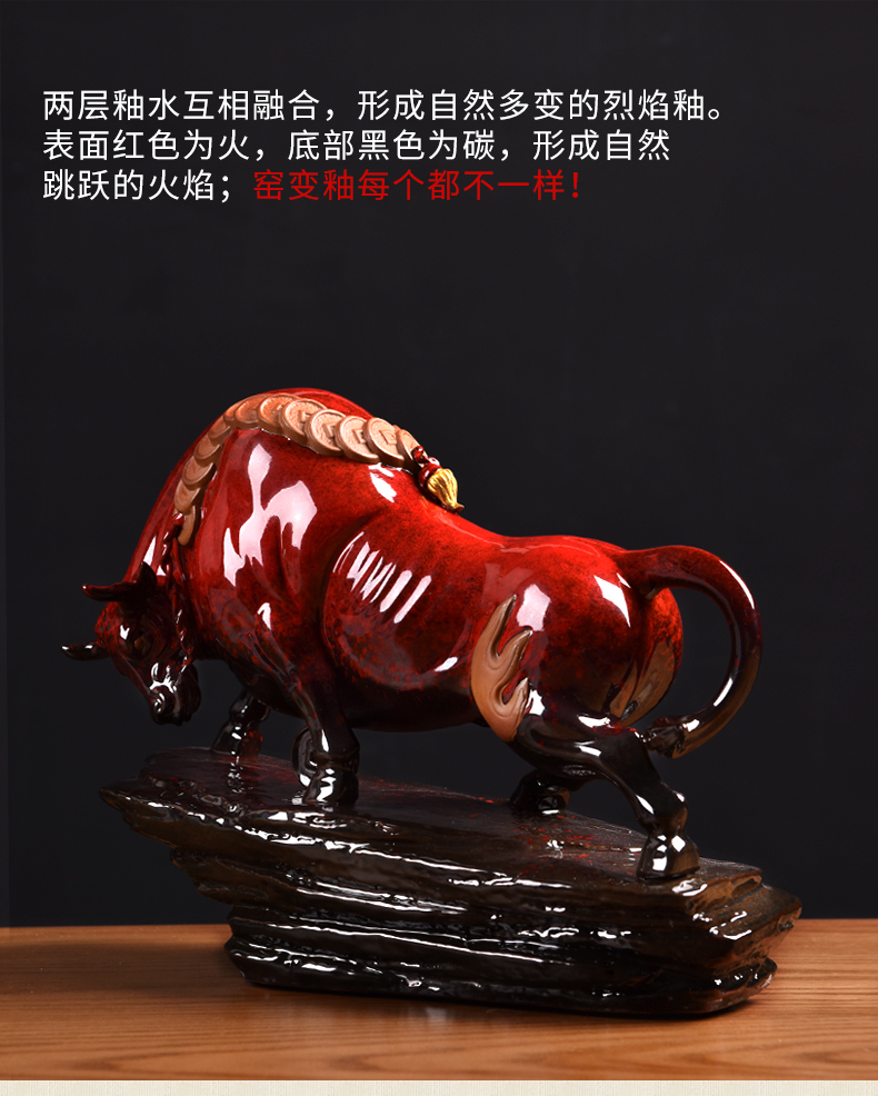 Oriental clay ceramic cow furnishing articles office desktop decoration opening gifts/bullish