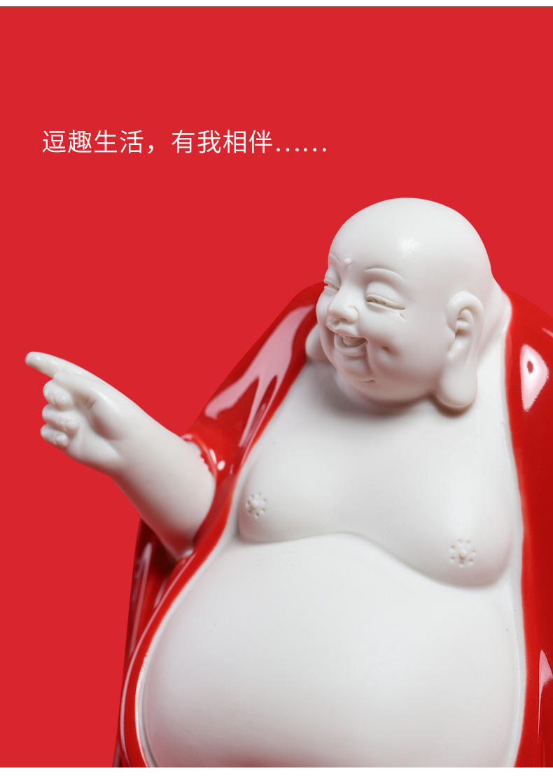 East China red soil smiling Buddha furnishing articles of new Chinese style household ceramic wine TV ark, sitting room adornment