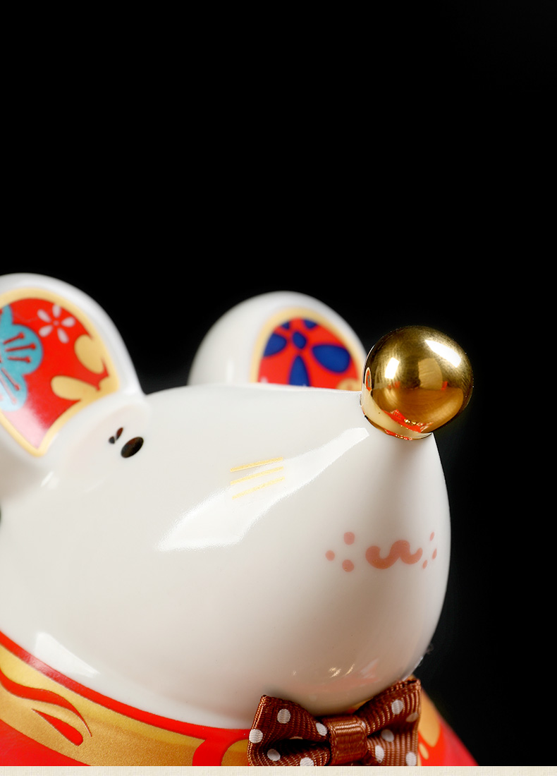 Oriental soil creative ceramic mice furnishing articles rat only into the piggy bank money box/eight party to gain