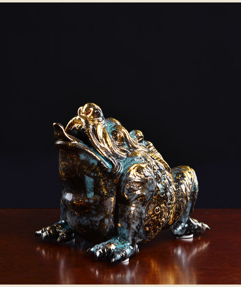 Oriental clay ceramic artisans Zhang Chang the teacher Lin works spittor bronze color series art/three feet