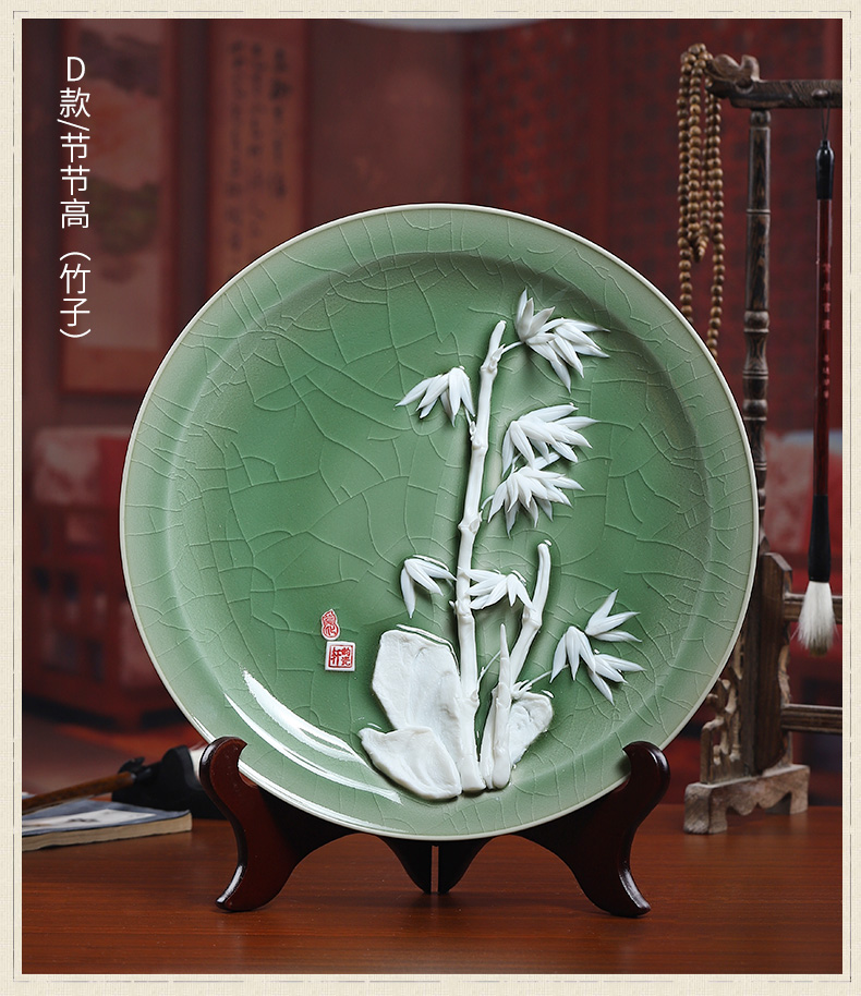 Oriental clay ceramic flowers 12 inches hang dish furnishing articles partition decoration/TV ark, impressions of fluidity H31-01 a