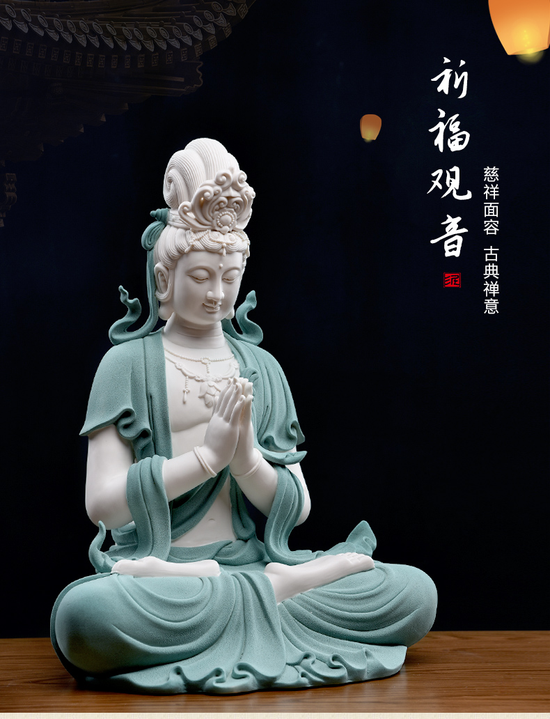 Blessing of Oriental clay ceramic guanyin furnishing articles dehua white porcelain its art club house sitting room porch decoration