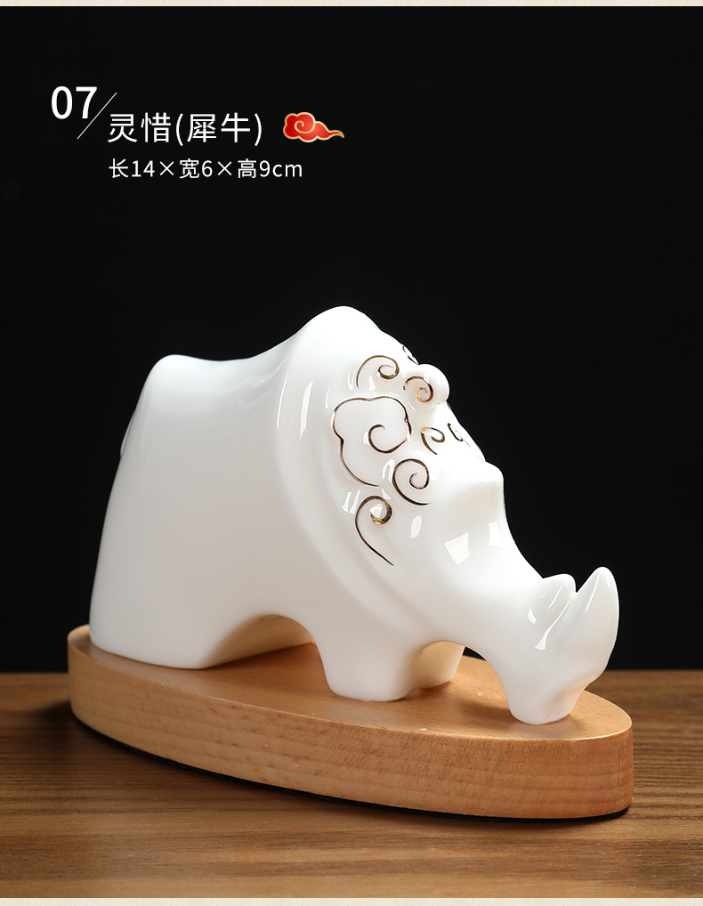 Oriental clay ceramic mascot mouse small place, a 2020 year of the rat New year gifts/cloud a night light