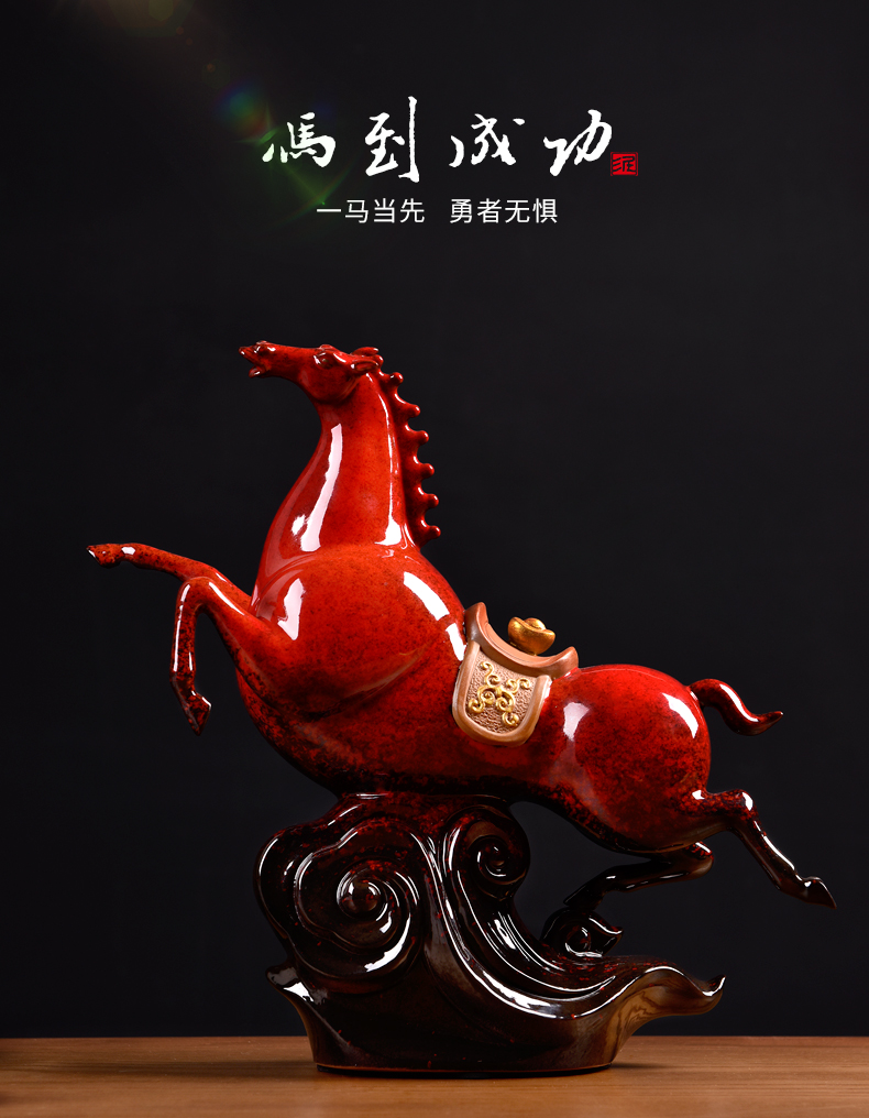 Oriental clay ceramic horse horse furnishing articles office desktop decoration business gifts/success