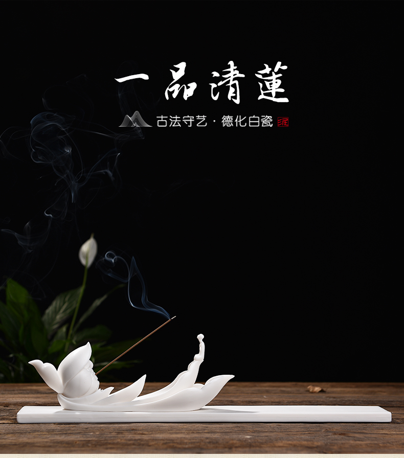 Oriental clay ceramic and lotus incense inserted zen joss stick sandalwood household interior there are furnishing articles yipin the qing lotus