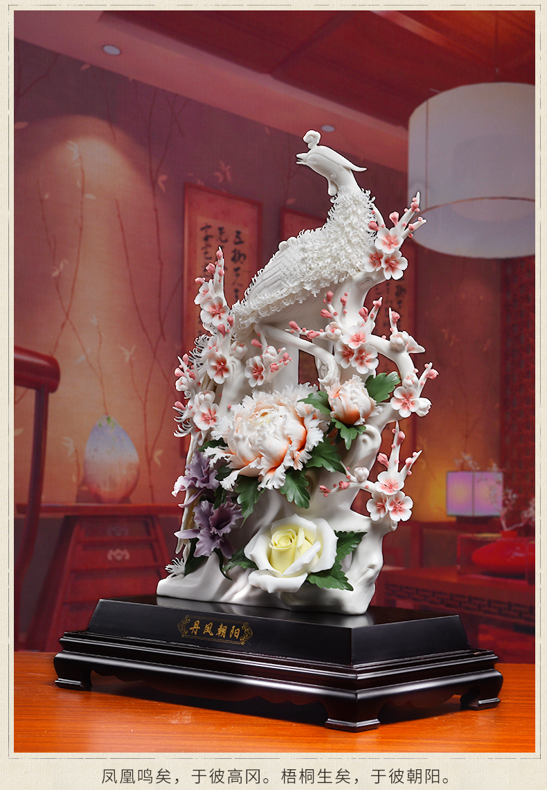 Oriental clay ceramic flower place, a new Chinese style into the sitting room porch decoration decoration/red phoenix in morning sun