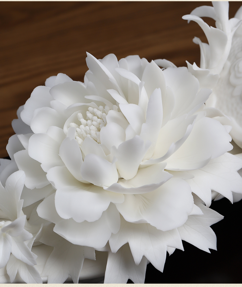 Oriental clay ceramic peony ruyi furnishing articles housewarming gifts gifts home decoration process/blooming flowers