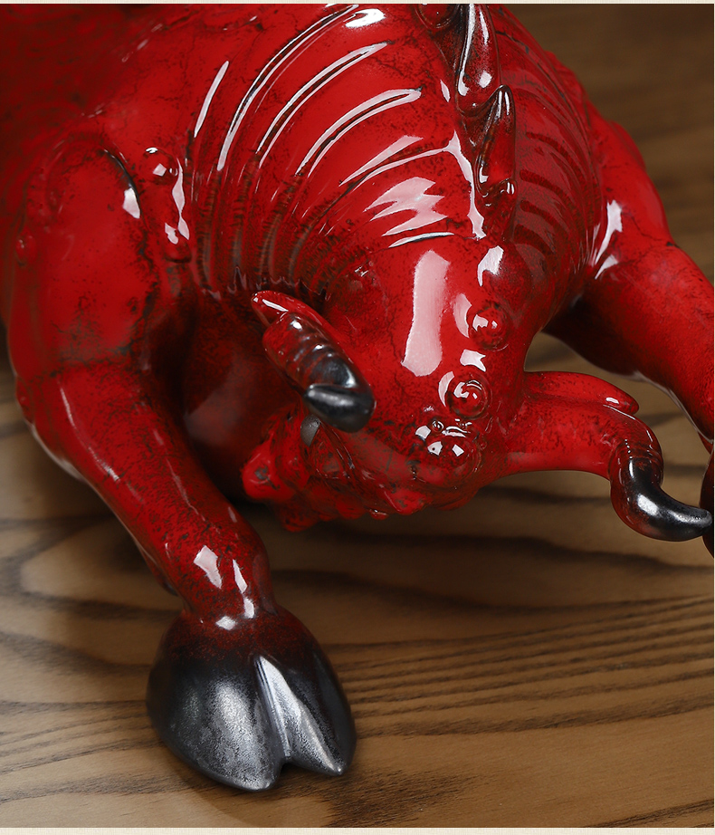 Oriental clay ceramic handicraft furnishing articles office desk desktop decoration/vulcan cows D69-43 a