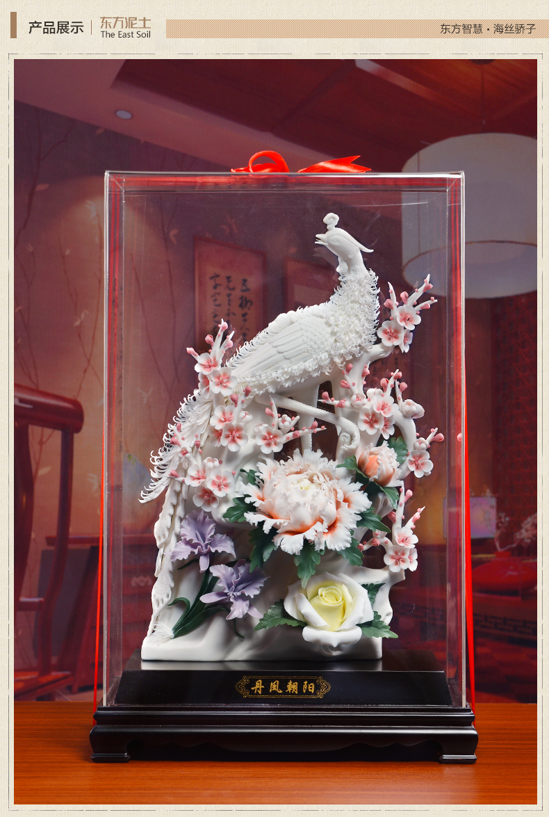 Oriental clay ceramic flower place, a new Chinese style into the sitting room porch decoration decoration/red phoenix in morning sun