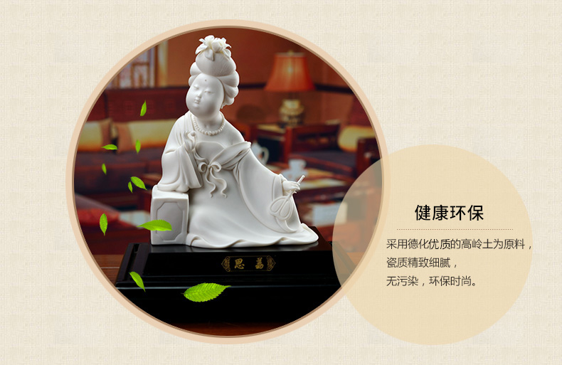 Oriental soil dehua white porcelain its handicraft with modern Chinese TV ark, desktop furnishing articles/li D44-07