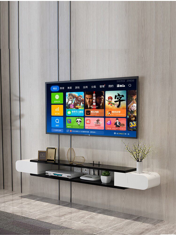 Hanging wall TV cabinet hanging wall ultra-thin wall shelf small apartment narrow hanging hanging wall hanging hanging hanging background wall
