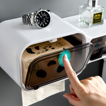  Toilet tissue box Toilet roll paper box Toilet paper shelf Toilet wall-mounted punch-free toilet tissue holder