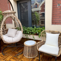 Outdoor hanging basket Cane Chair Indoor Swing balcony large cradle Home Courtyard Home Courtyard hanging basket Three sets Yard Hanging Chair Mesh Red