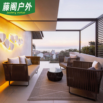 Nordic Outdoor Sofa Patio Villa Vines Chair Vine Sofa Casual Terrace Garden garden-style Rattan Sofa Combinations