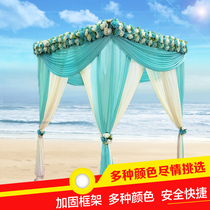New wedding props Four Corners Pavilion happy Pavilion wedding ceremony pavilion shelf gauze wedding princess wishing flower Pavilion