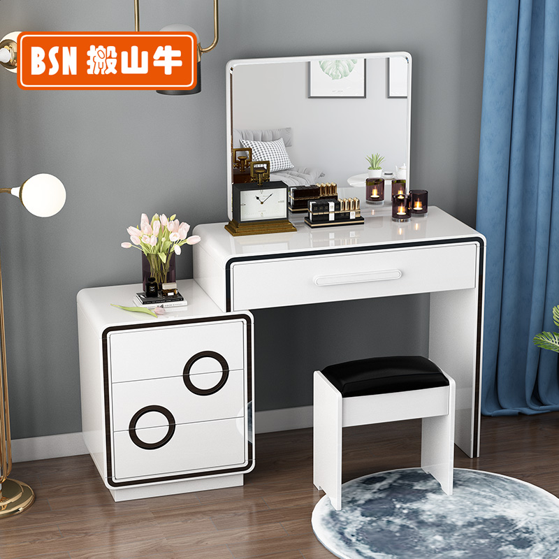 Dressing table storage cabinet One bedroom Simple modern makeup table Small apartment paint light luxury makeup table Multi-function