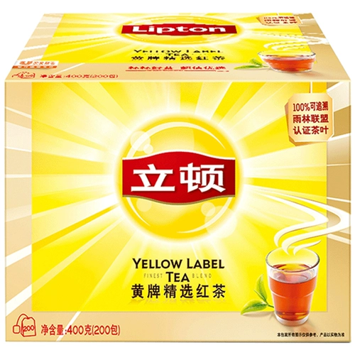 Lipton Black Tea 200 мешков с желтой карточкой. Сумка Bubble Black Tea Mag Доступный черный чайный порошок Lieon Tea Milk Special
