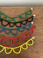 Korean designer's same niche homemade lace beads, hand-contrast color, cute wavy edges, hand-made