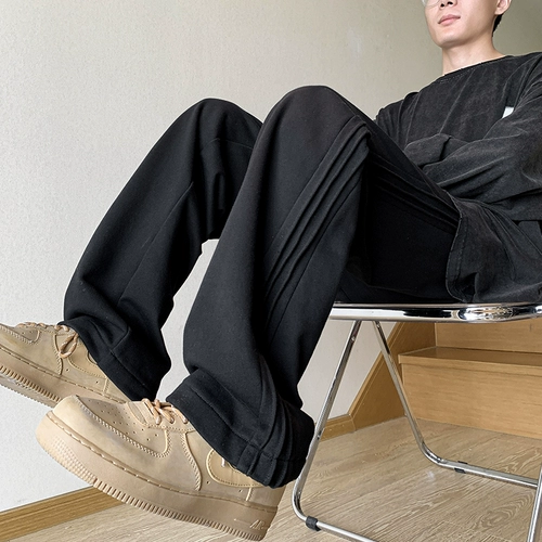 Демисезонные флисовые штаны для отдыха, свободный прямой крой
