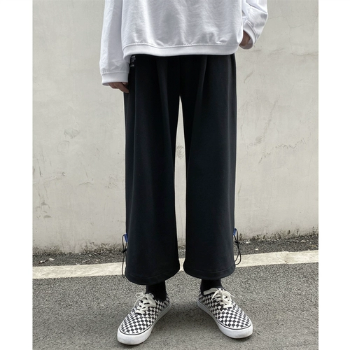 Летние тонкие трендовые штаны, мужские универсальные повседневные брюки для отдыха, свободный прямой крой