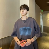 Tide, летняя трендовая дышащая футболка с коротким рукавом, круглый воротник, оверсайз