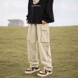 Tide, штаны с молнией, абрикосовые брендовые летние трендовые повседневные брюки для отдыха, свободный прямой крой