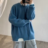 Tide, брендовый свитер, трендовый комплект, демисезонное однотонное трикотажное термобелье, свободный крой